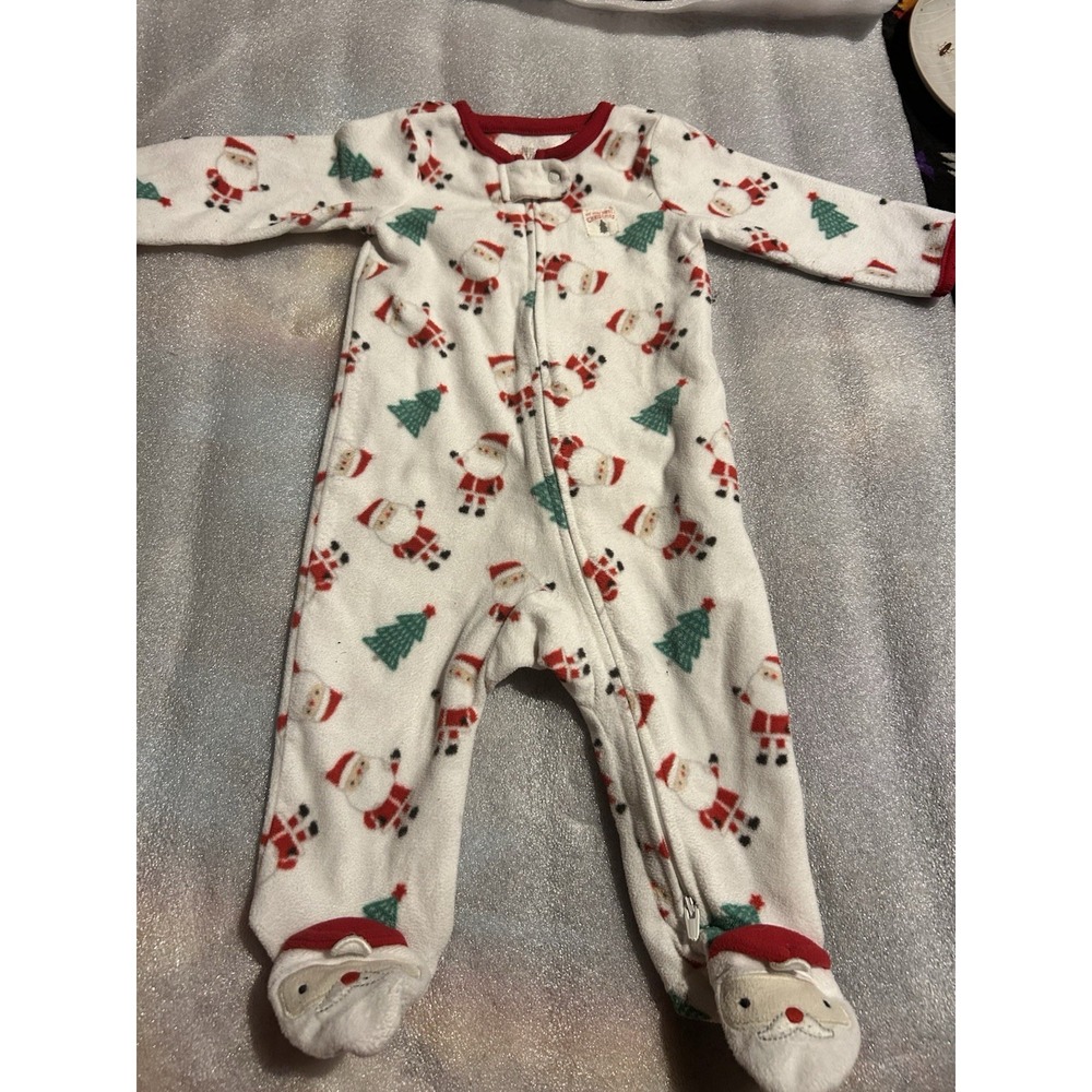 Carter's Just One You Baby Christmas Fleece Sleeper 6M My First Christmas Santa